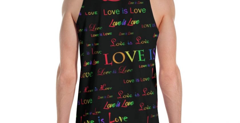 unisex black love is love tank top